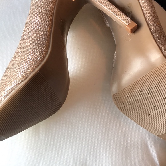 Champagne Glitter Evening Shoes - Picture 2 of 6